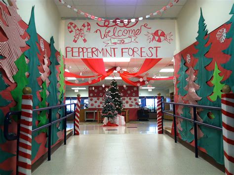 School decorations for winter season. Peppermint can't offend anyone
