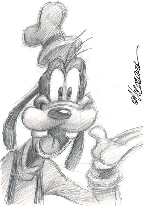 Goofy Original Drawing Joan Vizcarra Wb Tekeningen Disney