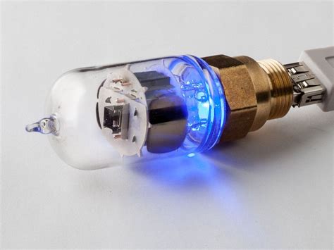 Blue Led Vacuum Tube Steampunk Usb Flash Drive With Antique Brass