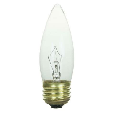 25 Pack Sunlite 40 Watt Torpedo Tip Chandelier Light Bulbs E26 Medium