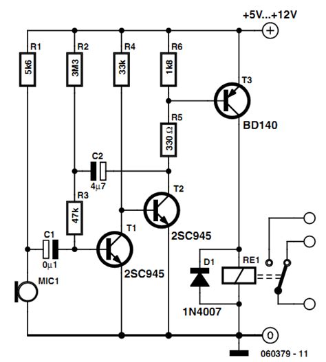 Beautiful and bizarre, cv modulation of the rate brings in ghostly pitch bent sounds to metallic reverbs. Simple Sound Activated Switch | Electronic Circuits Diagram
