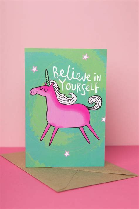 Believe In Yourself Unicorn Card Confidence Boost Friend