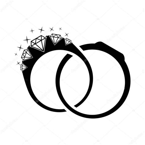 Wedding Rings Diamond Illustration Silhouette Rings Diamonds White