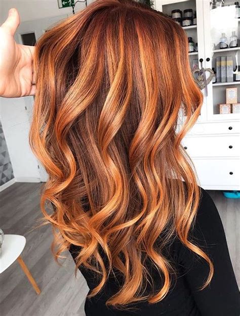 Awesome Red Copper Shades For Long Waves Hair In Year 2019