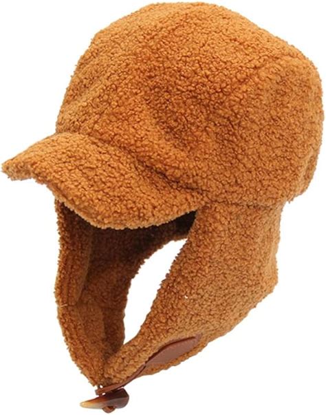 Lioobo Mens Womens Winter Wool Baseball Cap With Ear Flaps Hunting