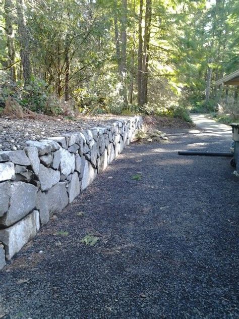 Beautiful Granite Retaining Wall At The Side Of Our House Xeriscape