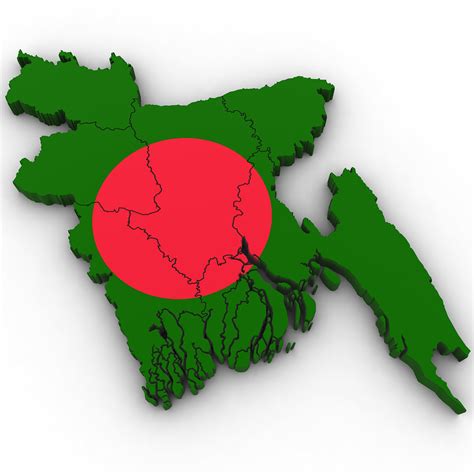 3d Political Map Of Bangladesh 3d Model Cgtrader
