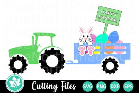 Easter SVG | Happy Easter SVG | Easter Tractor SVG (199588) | Cut Files