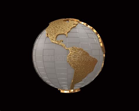 Gold Globe 3d Render Stock Illustration Illustration Of World 93811250