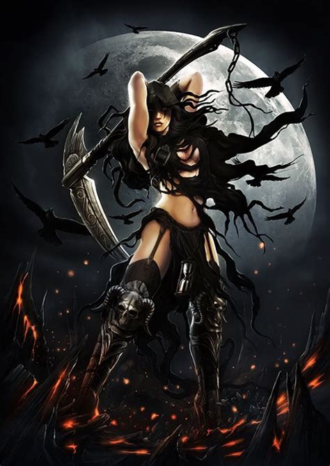 Lady Grim Postcard A Toxicangel Scifi Fantasy Art Female Grim