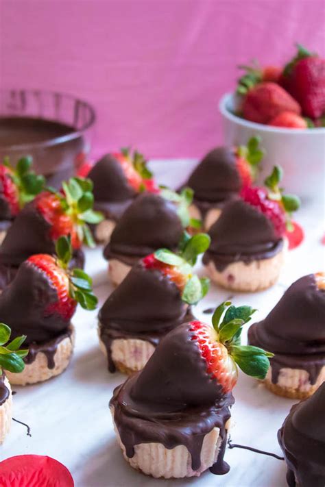 Mini Chocolate Covered Strawberry Cheesecakes ~ Recipe