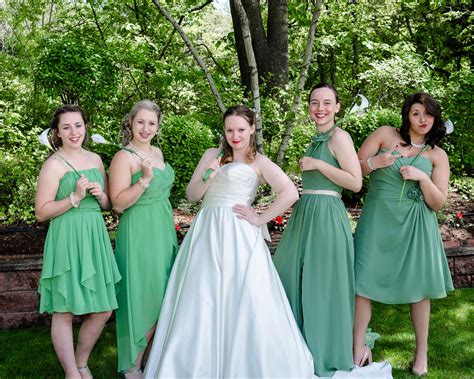 Mismatched Green Bridesmaid Dresses