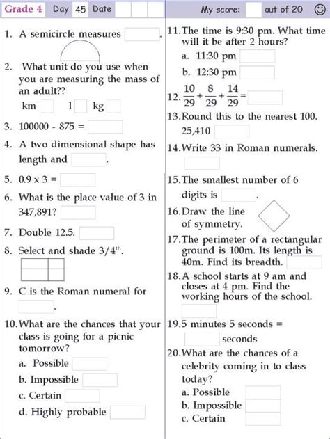 Math Worksheet For 11th Graders