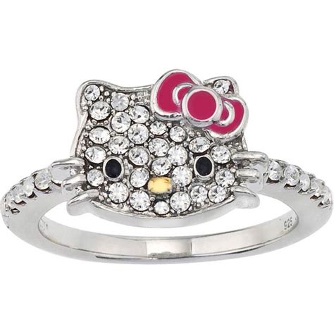 Hello Kitty Sterling Silver Pave Crystal Ring Crystal Jewelry Jewelry And Watches Shop The