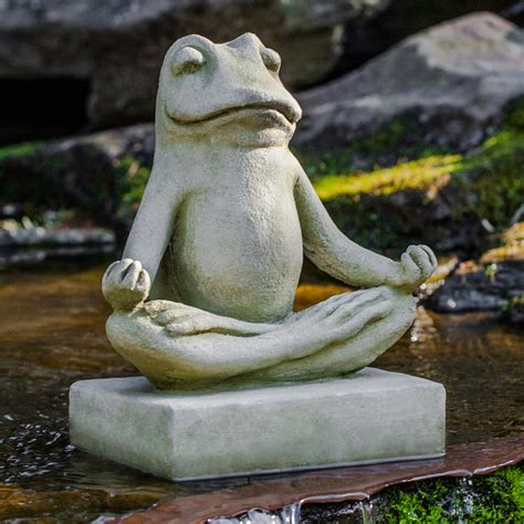 Campania International Mini Zen Frog Cast Stone Garden Statue - Garden