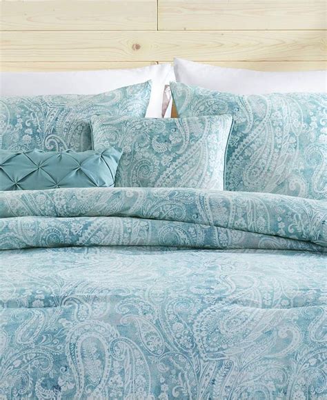 Vcny Home Keisha 5 Pc Paisley Fullqueen Comforter Set Bedding Teal