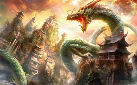 Fantasy Art Dragon China Wallpapers Hd Desktop And