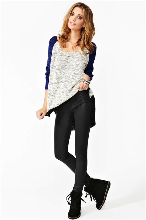 Nasty Gal Coated Skinny Jeans In Black Lyst