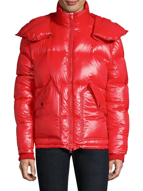 Tommy Hilfiger Synthetic High Shine Down Puffer Jacket In Red For Men