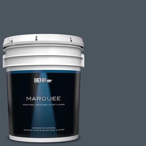 Behr Marquee 5 Gal N480 7 Midnight Blue Satin Enamel Exterior Paint