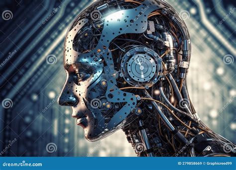 Ai Generative Artificial Intelligence Robot. Futuristic Technology