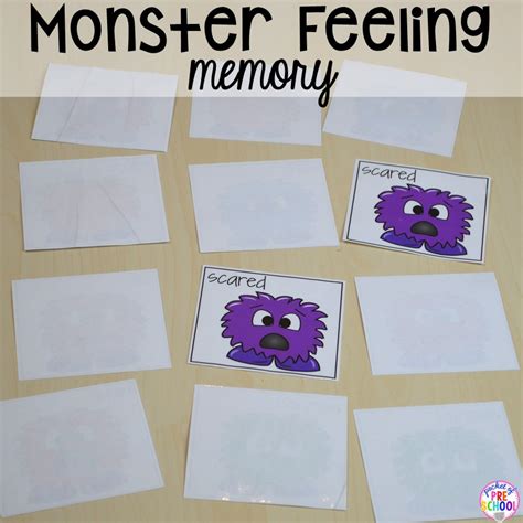 Free Monster Feeling Cards And Games For Preschool Pre K And Kindergarten