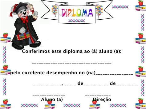 Modelos De Diplomas EducaÇÃo Infantil Para Imprimir