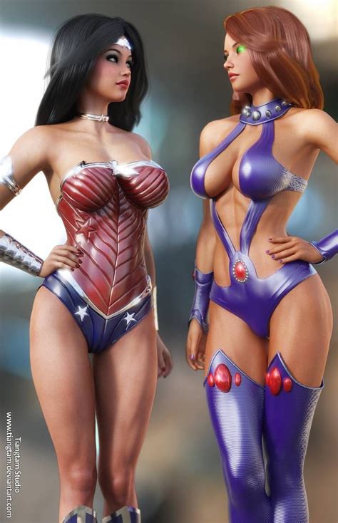 Wonder Woman And Starfire Testing By Https Deviantart Com Tiangtam On Deviantart Wonder