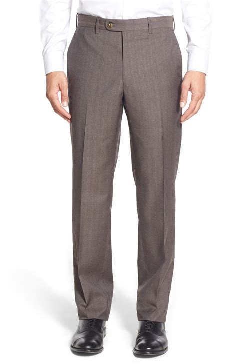 Jb Britches Flat Front Solid Wool Trousers Nordstrom