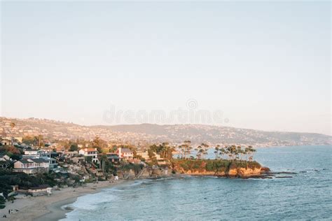 Sunset View Of Crescent Bay In Laguna Beach Orange County California