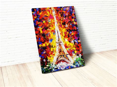 Eiffel Tower Wall Art Abstract Canvas Art Eiffel Tower Print Etsy