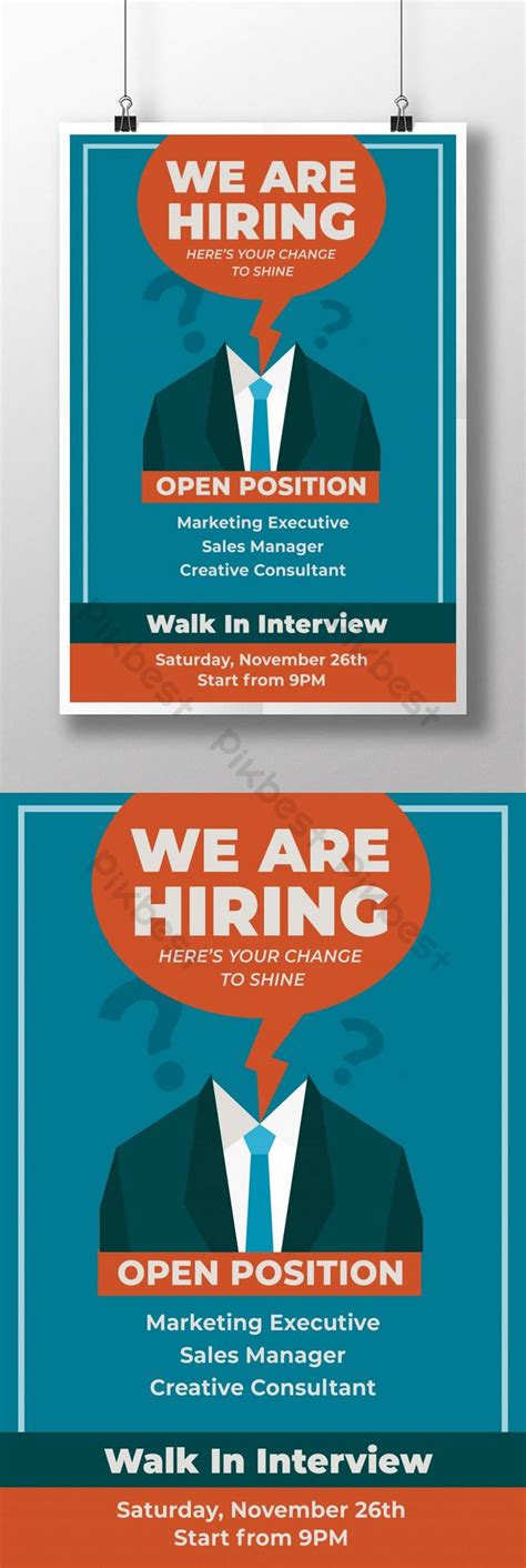 Recruitment We Are Hiring Poster Template Ai Free Download Pikbest