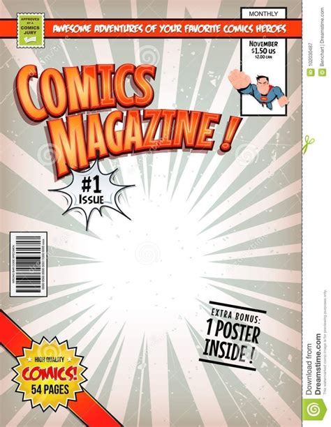 Comic Book Cover Template In Interesting Design Candacefaber