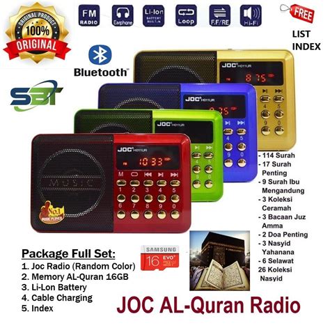 Joc RadioFM AL Quran SD Card Lengkap 30 Juzuk Dan Terjemahan Radio With
