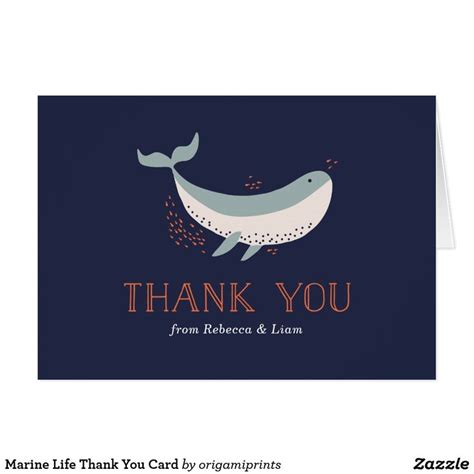 Marine Life Thank You Card Thank You Cards Custom Thank