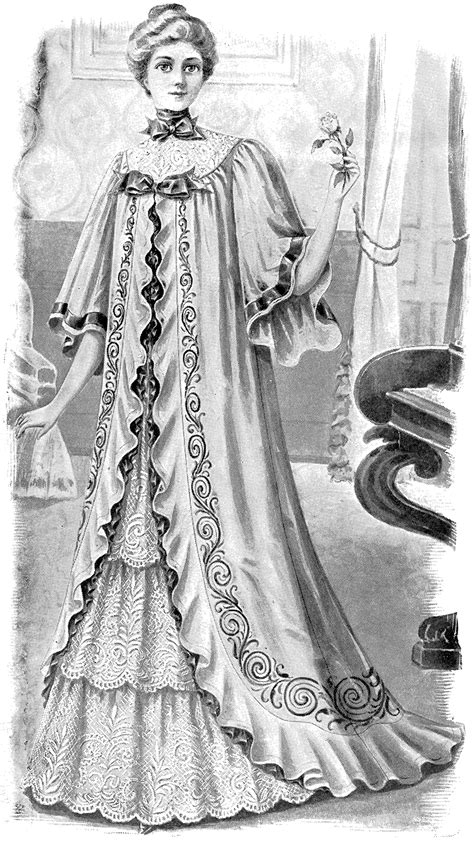 Vintage Black And White Fashion Clip Art Lovely Lady