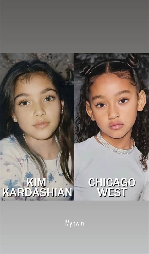 kim kardashian looks so much like daughter chicago in these side by side pics that i can t tell