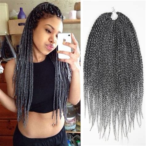 The difference in braiding a french braid vs a dutch braid is a french braid is weaving over. 18" gray, silver colorful ombre braiding hair crochet ...