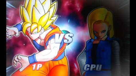 dbz raging blast 2 ss1 goku vs android 18 youtube