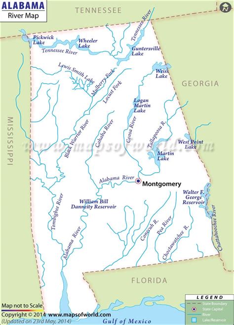 Alabama Rivers Map Alabama Rivers