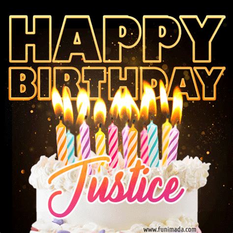 Justice Animated Happy Birthday Cake  Image For Whatsapp