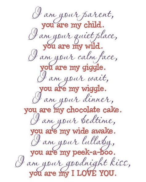 Printable I Am Your Parent You Are My Child 8x10 Nursery Wall Art