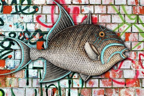 Graffiti Fish Fishing Pop 5 Painting By Tony Rubino Fine Art America
