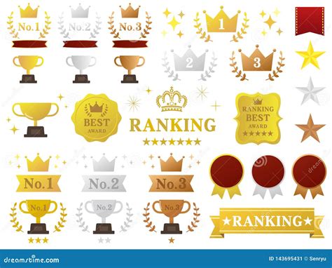 Ranking Set Stock Vector Illustration Of Bronze Contest 143695431