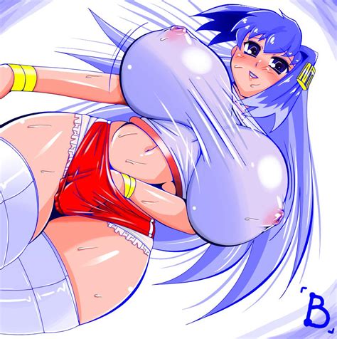 Rule 34 Blue Eyess Blue Hair Blush Breasts Clothed Erect