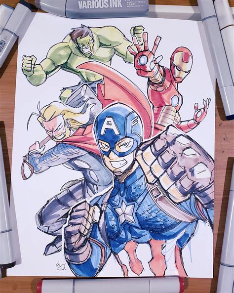 Heres My Drawing Of The Avengers Rmarvelstudios