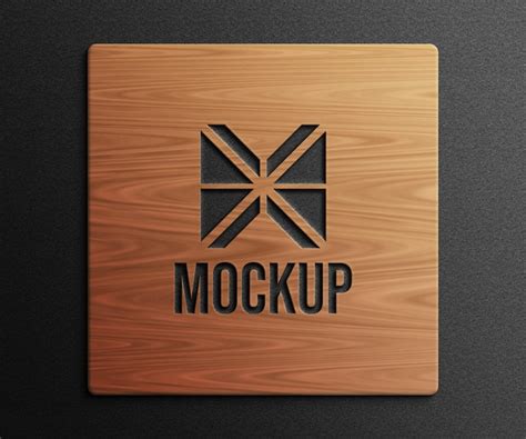 Premium Psd Logo Mockup On Wooden Background