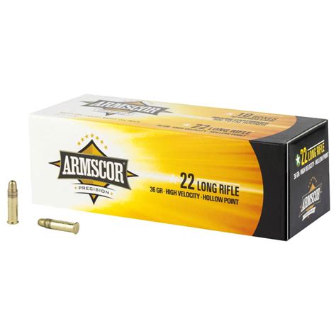 Armscor Usa 22 Lr Ammunition 500 Rounds High Velocity Hp 36 Grains