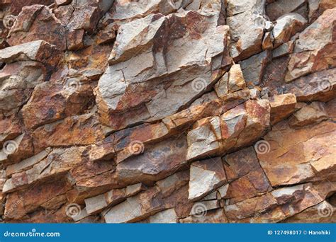 Cracked Rocks Shale Stone Rock Texture Closeup Stock Image Image Of