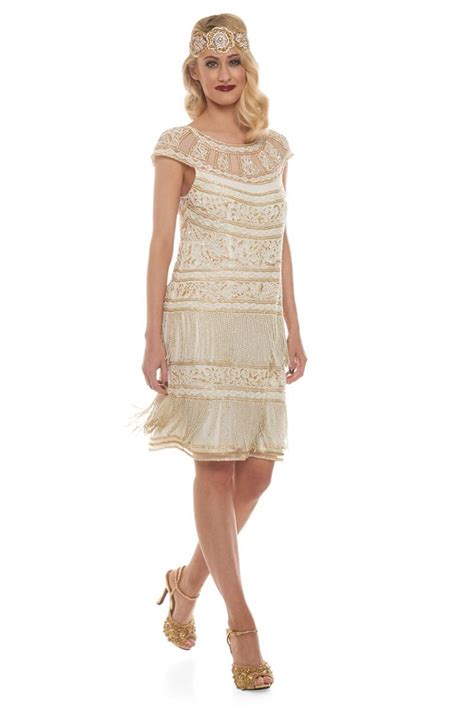 Others used what they had in their closet. Roaring Twenties Fringe Party Dress in Ivory Gold